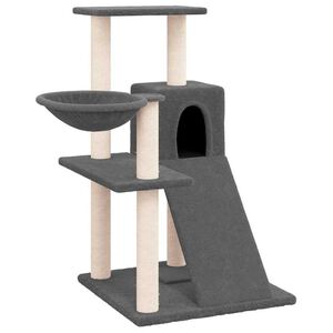 vidaXL Draskyklė katėms su stovais i&scaron; sizalio, tamsiai pilka, 82cm