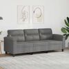vidaXL Trivietė sofa, tamsiai pilka, 180cm, mikropluo&scaron;to audinys
