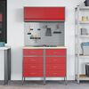 vidaXL Darbo spintos rinkinys su stalčių su lentyna 5 pcs Raudona