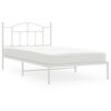 vidaXL Metalinis lovos rėmas su galvūgaliu, baltos spalvos, 107x203cm