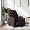 vidaXL Elektrinis atlošiamas krėslas, tamsiai rudos spalvos, audinys