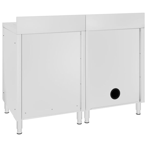 vidaXL Virtuvės plautuvės spintelė, 120x60x96cm, nerūdijantis plienas