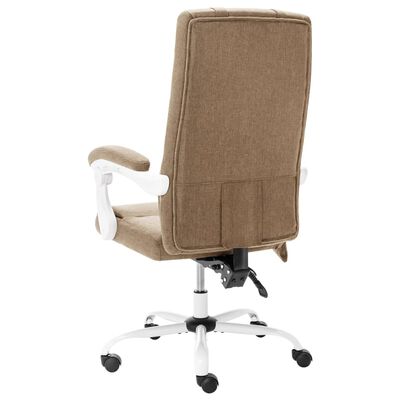 vidaXL Masažinė biuro kėdė, taupe spalvos, audinys