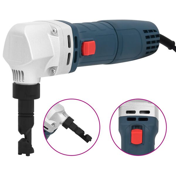 vidaXL Elektrinės i&scaron;kertančios lak&scaron;tinio metalo žirklės, 600W