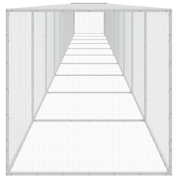 vidaXL Narvas vi&scaron;čiukams su stogu, pilkas, 1003x98x90cm, plienas