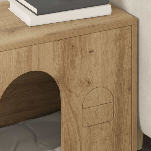 vidaXL Katės namelis Meistrų ąžuolas 51 x 30 x 52 cm Apdirbta mediena