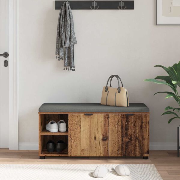 vidaXL Koridoriaus suolas su pagalve Senas medis 100 x 38 x 46 cm