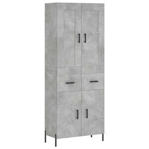 vidaXL Komoda, betono pilkos spalvos, 69,5x34x180cm, apdirbta mediena