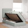 vidaXL Lova su daiktų laikymo vieta ir LED &Scaron;viesiai pilka 90 x 190 cm