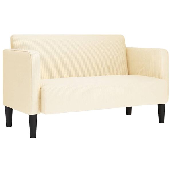 vidaXL Loveseat sofa, kreminė, 109cm, velvetinis audinys