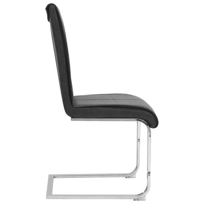 vidaXL Gembinės valgomojo kėdės, 6vnt., juodos spalvos, dirbtinė oda