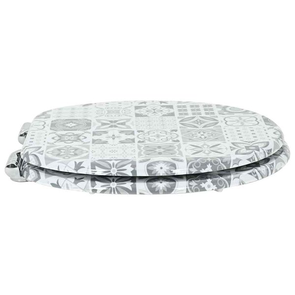 vidaXL Mink&scaron;tai užsidarantis tualeto dangtis 44 x 38 cm MDF plok&scaron;tė