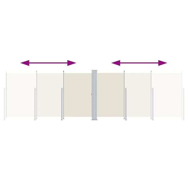 vidaXL Ištraukiama šoninė užuolaida Kreminė 600 x 200 cm metalas