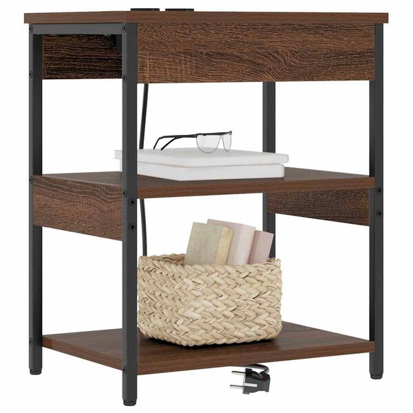 vidaXL &Scaron;alia lovos spintelė 2 pcs Rudas ąžuolas 41 x 31 x 51 cm