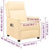 vidaXL Elektrinis masažinis krėslas, kreminės spalvos, dirbtinė oda