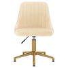 vidaXL Pasukama valgomojo kėdė, kreminės spalvos, aksomas