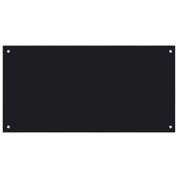 vidaXL Virtuvės užpakalinė plokštė 2 pcs Juoda 100 x 50 cm