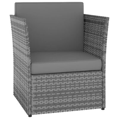 vidaXL Sodo kėdė su pakoja, antracito spalvos, poliratanas
