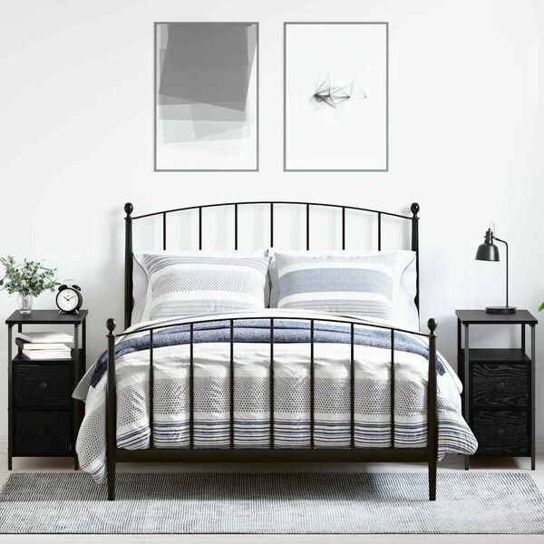 vidaXL &Scaron;alia lovos spintelė 2 pcs juoda ąžuolo 30 x 60 x 60 cm