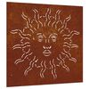 vidaXL Sodo sienos dekoracija, 55x55cm, corten plienas, saulės dizaino