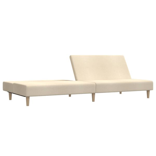 vidaXL Dvivietė sofa-lova, kreminės spalvos, audinys