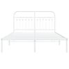 vidaXL Metalinis lovos rėmas su galvūgaliu, baltos spalvos, 140x190cm