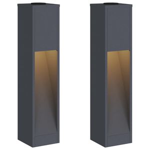 vidaXL Saulės LED takų &scaron;viestuvas 2 vnt. &Scaron;ilta balta 18 x 18 x 80 cm