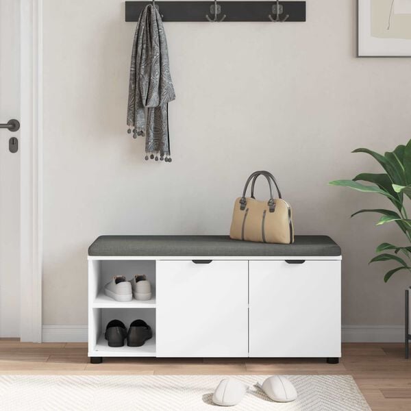 vidaXL Koridoriaus suolas su pagalve Baltas 100 x 38 x 46 cm