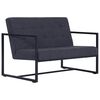 vidaXL Dvivietė sofa su porankiais, tams. pilk. sp., plienas ir aud.