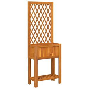 vidaXL Lovelis su treliažu ir lentyna, 55x29,5x152cm, akacijos masyvas