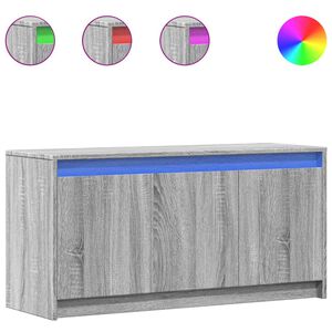 vidaXL Televizoriaus spintelė su LED, pilka, 100x34x50cm, mediena