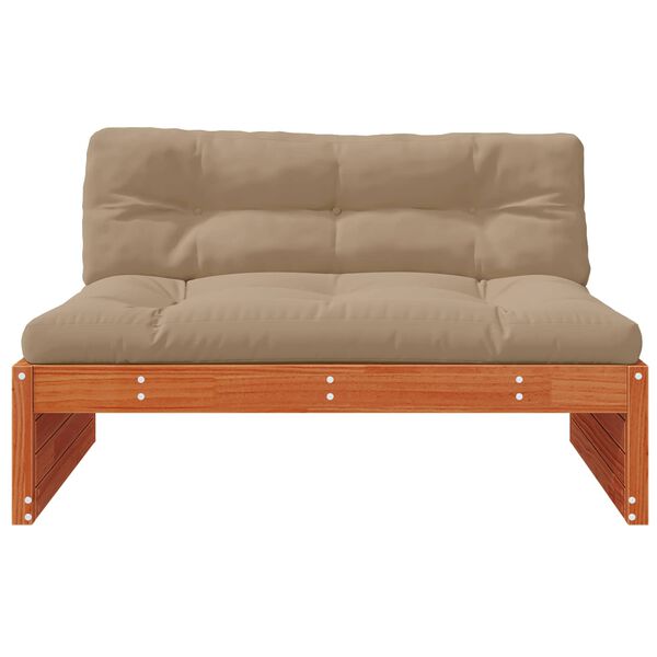 vidaXL Sodo vidurinė sofa Tvirtas pu&scaron;ies medis Va&scaron;ko Ruda