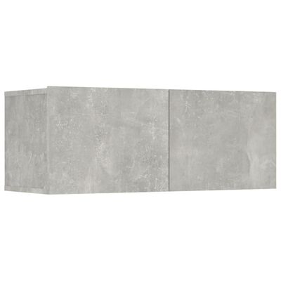 vidaXL TV spintelių komplektas, 8 dalių, betono pilkas, mediena