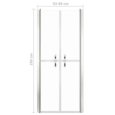 vidaXL Dušo durys, skaidrios, 96x190cm, ESG