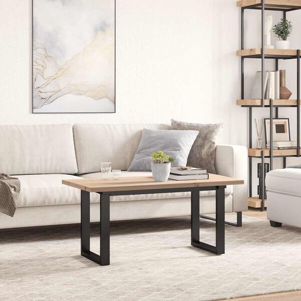 vidaXL Stalvir&scaron;is, 100x50x2,5cm, pu&scaron;ies medienos masyvas, stačiakampis