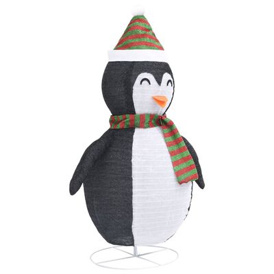 vidaXL Kalėdinė dekoracija pingvinas, 90cm, prabangus audinys, LED