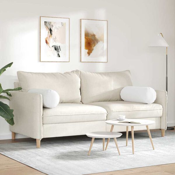 vidaXL Pagalvės 2 pcs Balta Ø 25 x 70 cm audinys