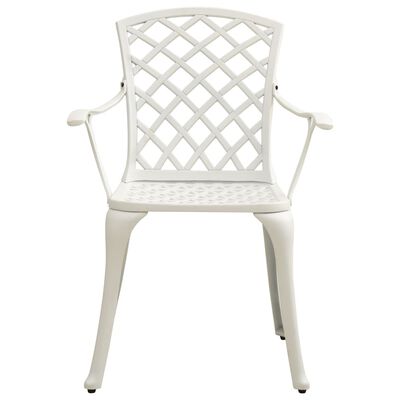 vidaXL Sodo kėdės, 6vnt., baltos spalvos, lietas aliuminis