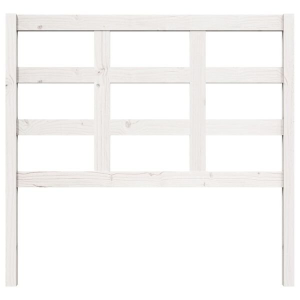 vidaXL Lovos galvūgalis, baltas, 105,5x4x100cm, pu&scaron;ies masyvas