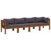 vidaXL Keturvietė sodo sofa su pagalvėlėmis, akacijos medienos masyvas