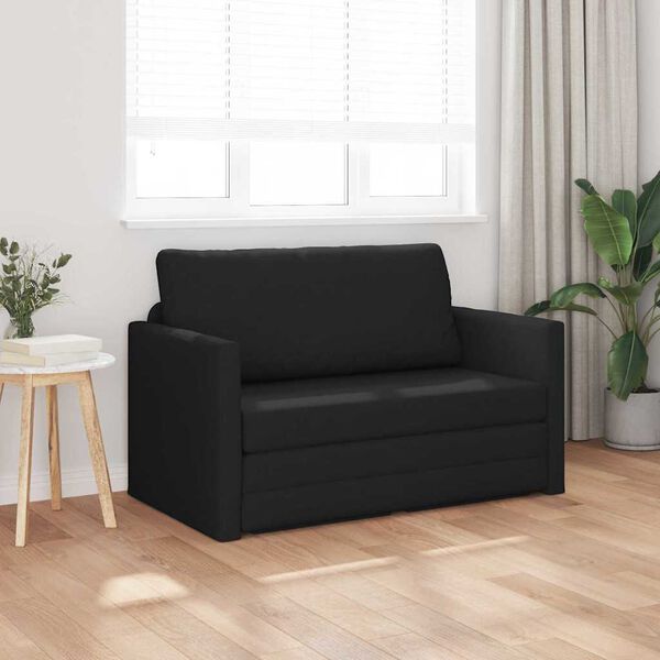 vidaXL Sofa lova 110cm Juoda audinys