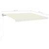 vidaXL Automatinė markizė su LED/vėjo jutikliu, kreminė, 400x350cm