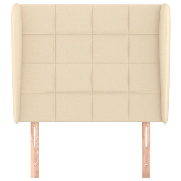 vidaXL Galvūgalis su auselėmis, kreminis, 93x23x118/128cm, audinys