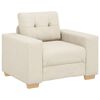 vidaXL Sofa 3 pcs Smėlio 221 x 80 x 80 cm Lino mi&scaron;inio audinys