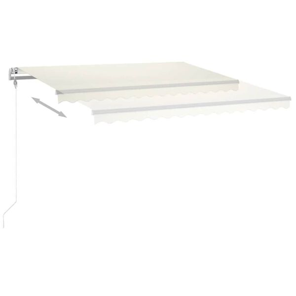 vidaXL Automatinė markizė su LED/vėjo jutikliu, kreminė, 400x350cm