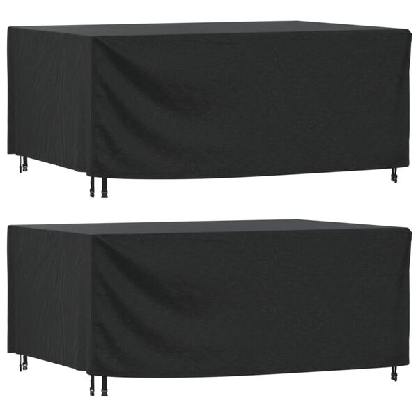 vidaXL Sodo baldų uždangalai, 2 vnt., juodas, 225x143x90cm