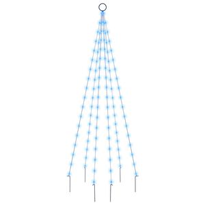 vidaXL Kalėdų eglutė ant vėliavos stiebo, 180cm, 108 mėlynos LED