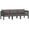 vidaXL Trivietė sofa su pagalvėlėmis, antracito spalvos, poliratanas