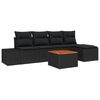 vidaXL Sodo Sofų Rinkinys su saugykla 6 pcs Juoda poliratanas