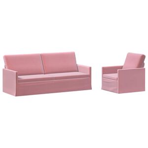 vidaXL Sofos komplektas 2 pcs Rožinė Aksomas